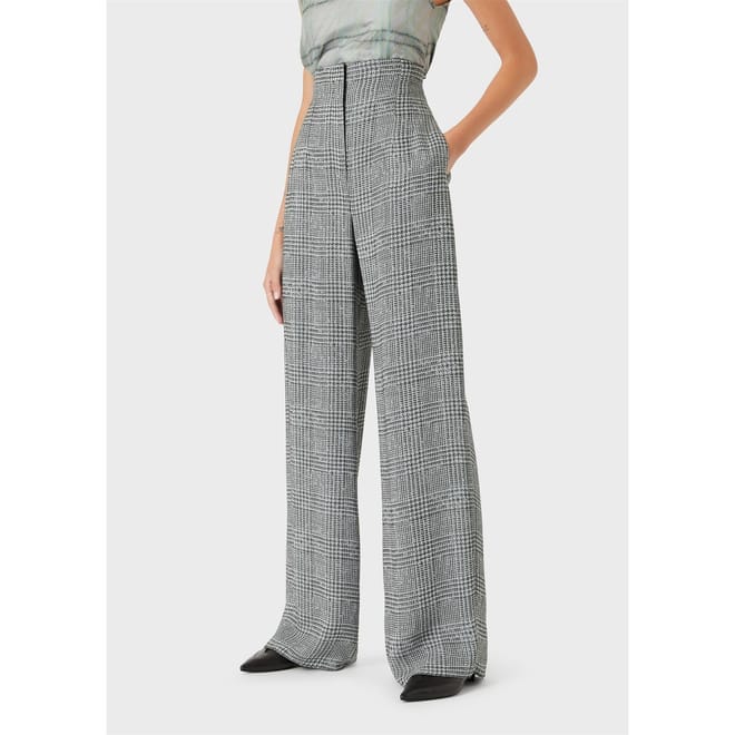 Fine Knit Zip Up Wide Leg Trousers