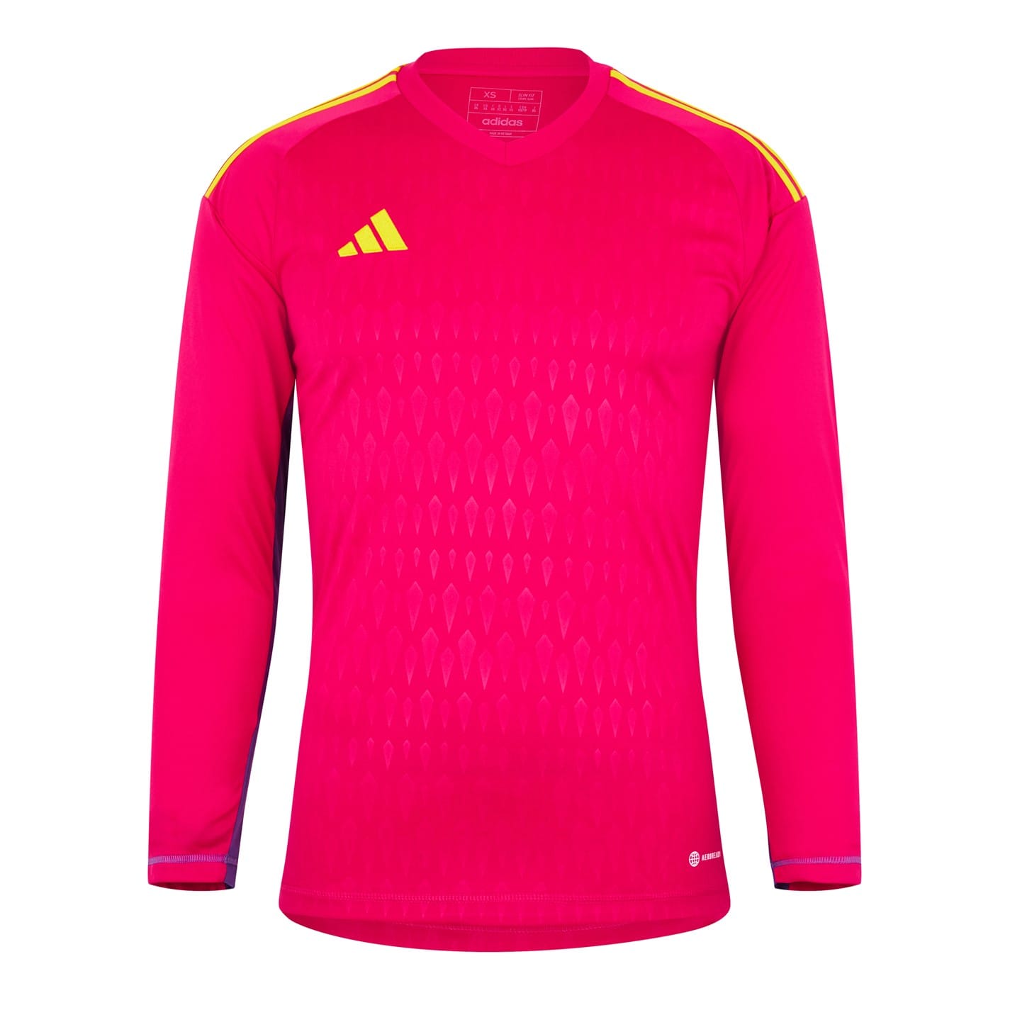 adidas Long Sleeve V Neck Regular Fit T Shirt in Pink