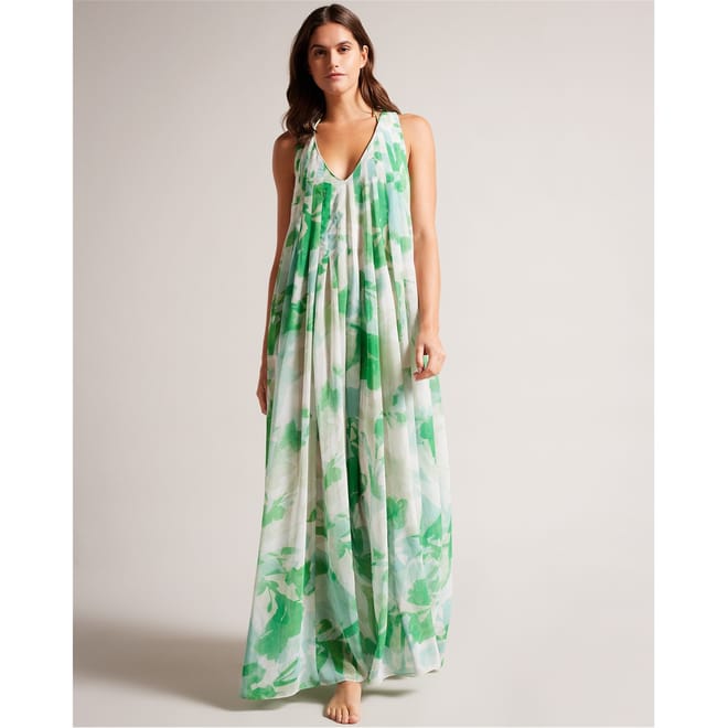 Milasan V-Neck Maxi A-Line Dress