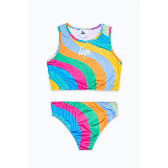 Rainbow Wave Pattern Two Piece Bikini Set