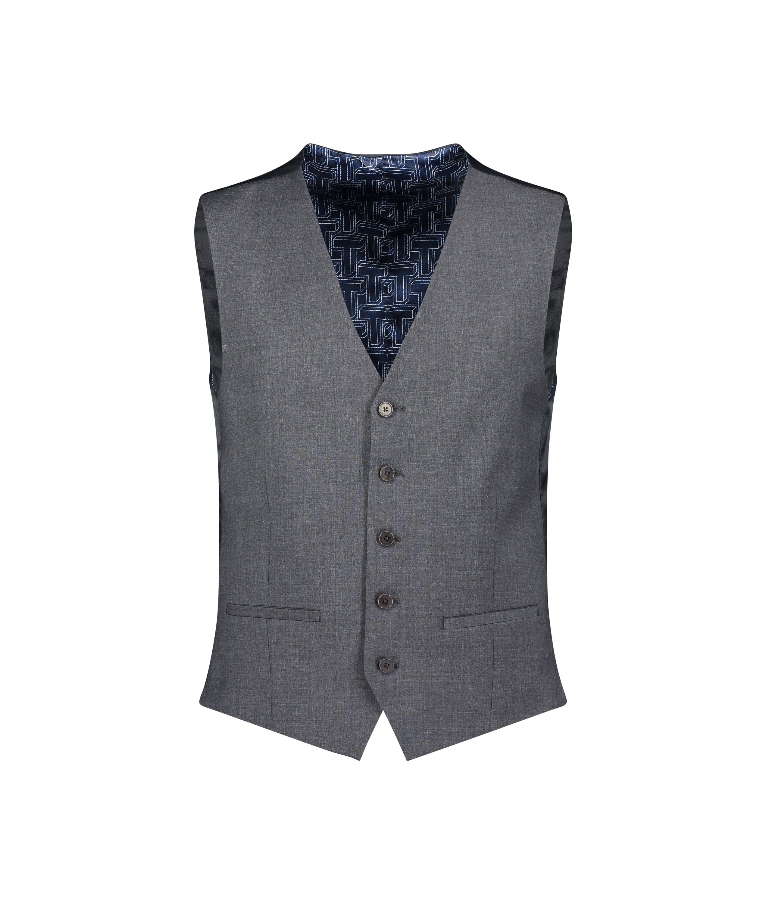 Premium Charcoal Panama Slim Waistcoat