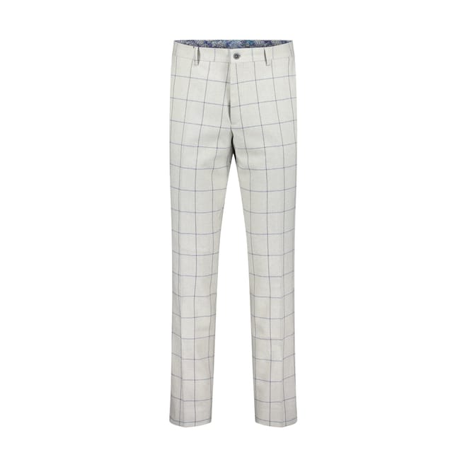 Italian Cotton & Wool Blend Check Trousers