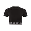 Cropped Slim Fit Satin T-Shirt