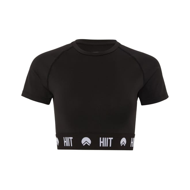 Cropped Slim Fit Satin T-Shirt