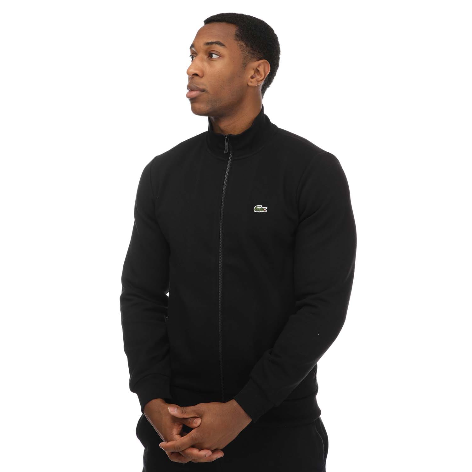 Men's Lacoste Full Zip Sweatshirt Black - Size: SIZE 4 m