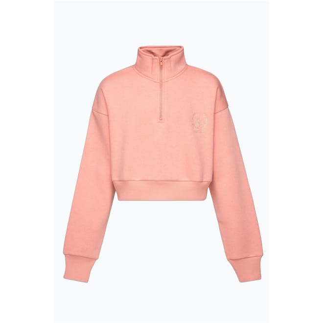 Cropped Funnel Neck Long Sleeve Sweatshirt