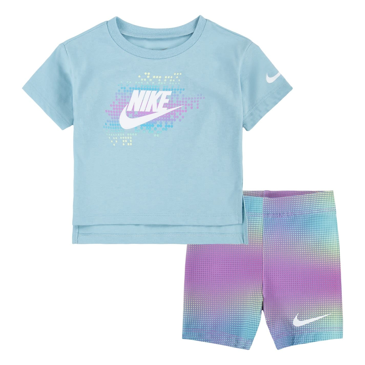 Pink nike short set best sale