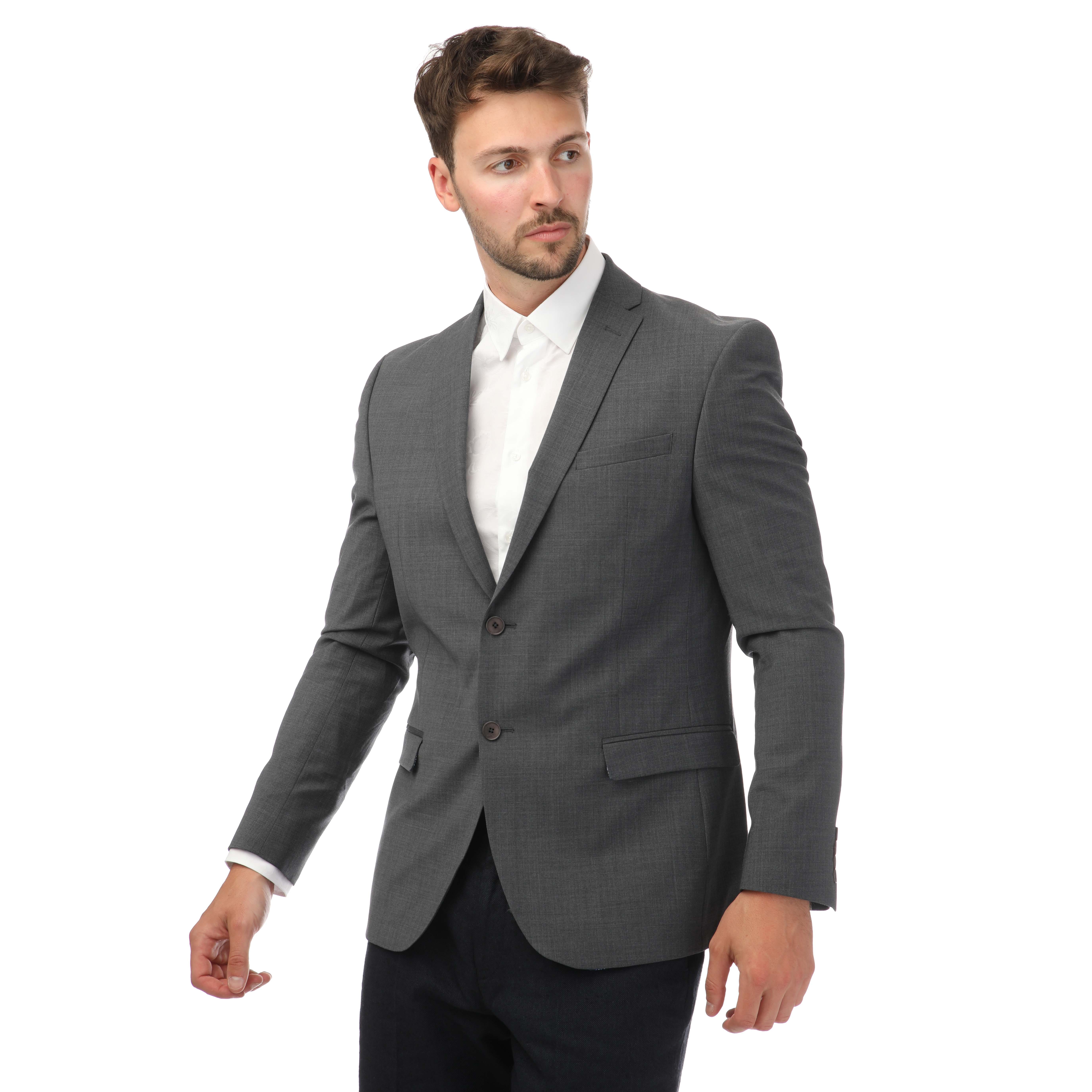 Premium Charcoal Panama Slim Suit Jacket