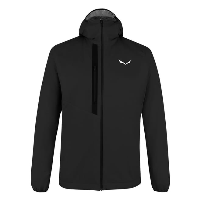 Black Salewa Hooded Windbreaker Long Jacket - Get The Label