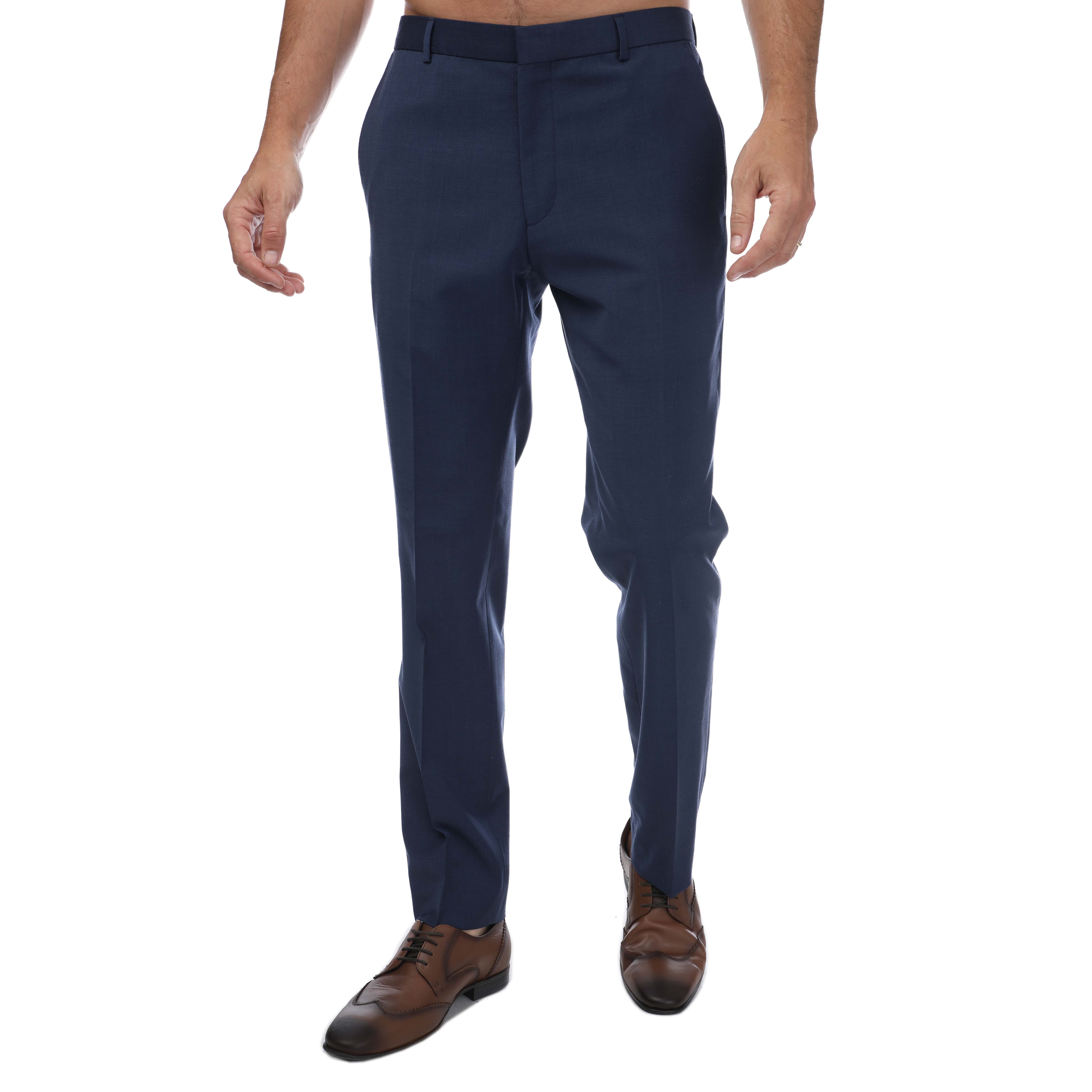 Premium Blue Panama Slim Suit Trousers