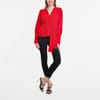 Peplum Wrap V Neck Blouse