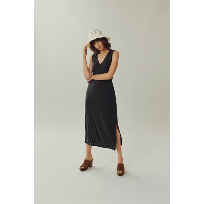 Modola V-Neck Midi Jersey Dress