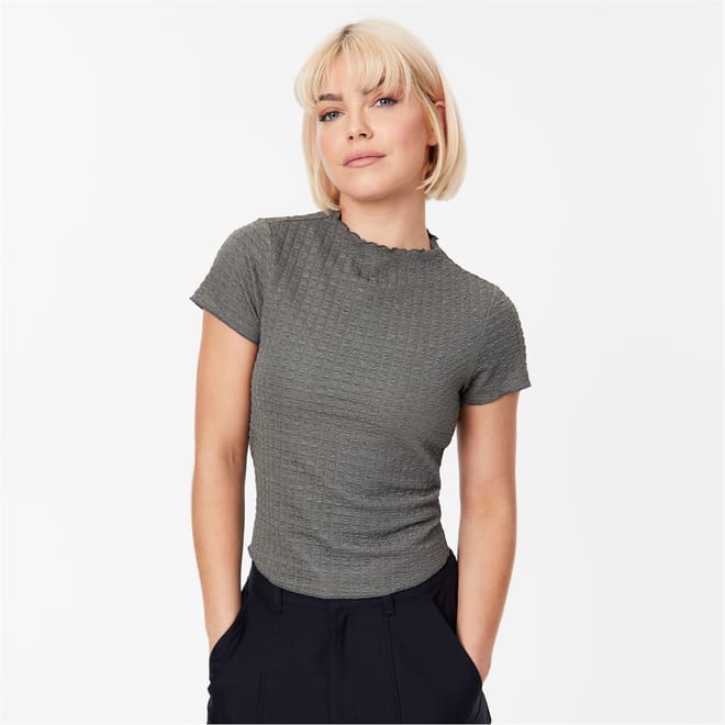 Textured Open Back Top