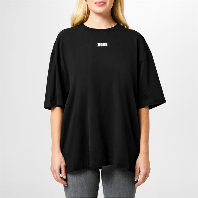 Oversize Fit Crew Neck Lettering T-Shirt