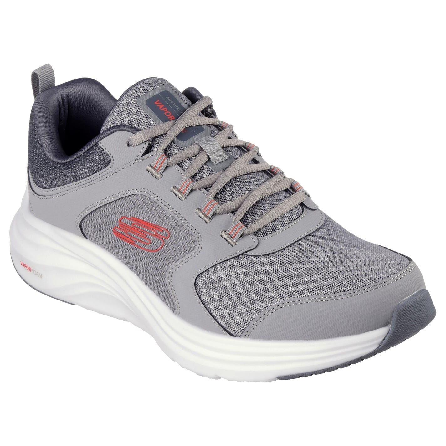 Skechers Duraleather Overlay Mesh Low Top Sneakers in Grey