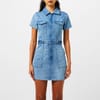 Collared Neck Mini Shirtdress