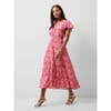 Cass Delph V-Neck Midi A-Line Dress