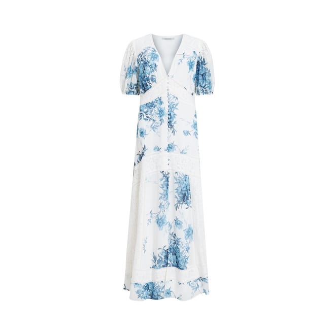 V-Neck Midi A-Line Dress