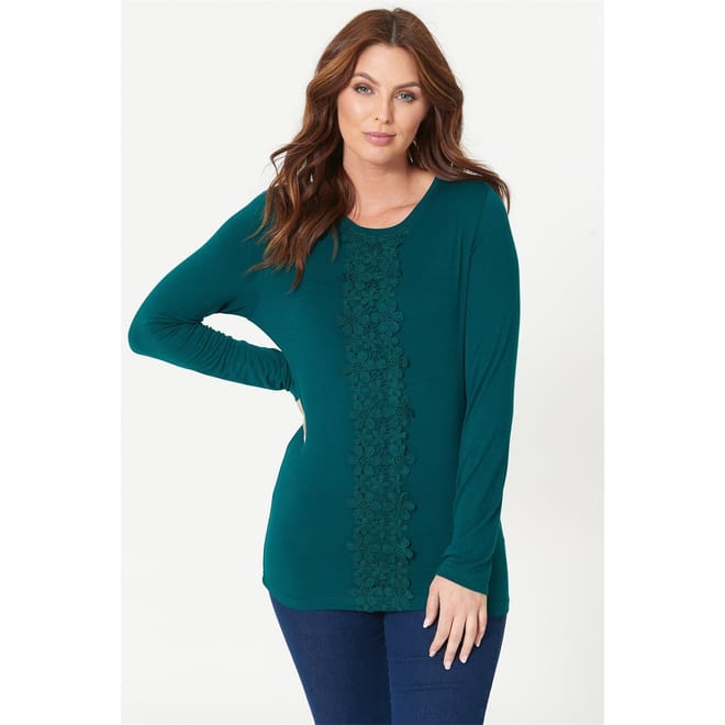 Crochet Trim Relaxed Fit T-Shirt