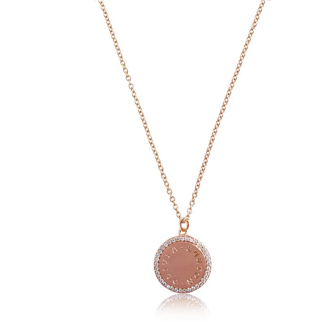 Burton Bejewelled Classics Disc Rose Gold Necklace