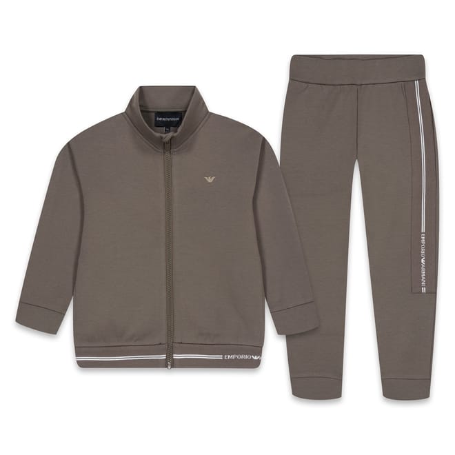 Logo Tape Zip Up Tracksuit Set Junior Boys