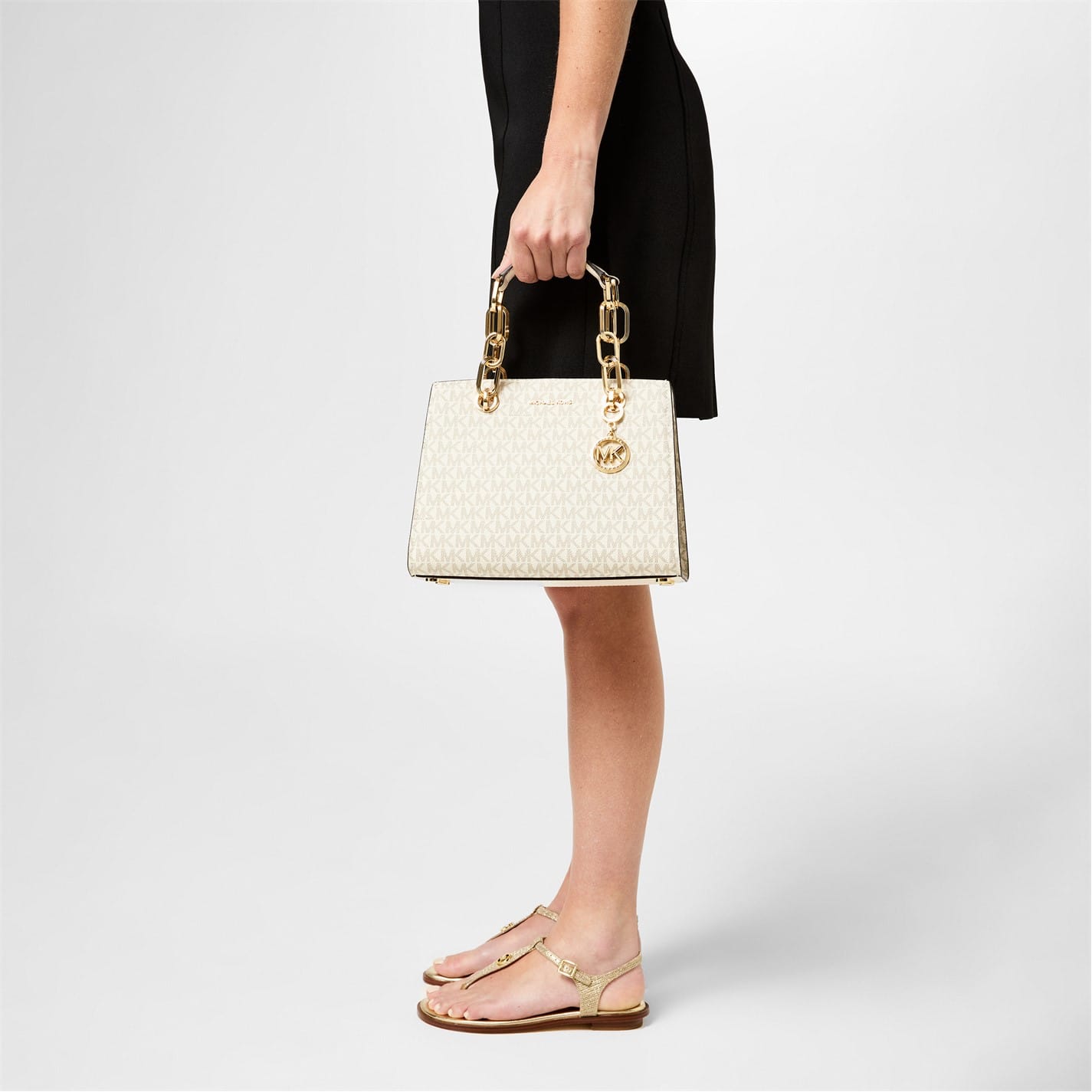 White Michael Kors Cynthia Satchel Bag Get The Label