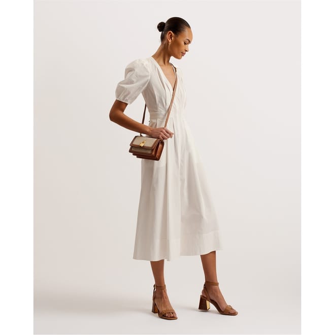 Ledra V-Neck Midi A-Line Dress