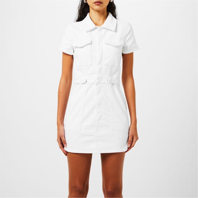 Collared Neck Mini Shirtdress