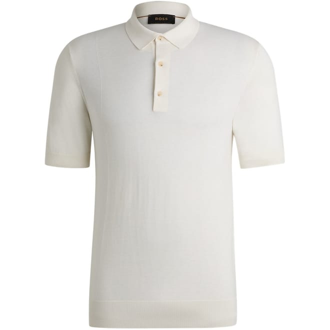Mens Mixed Structure Polo Sweater In Silk And Cotton