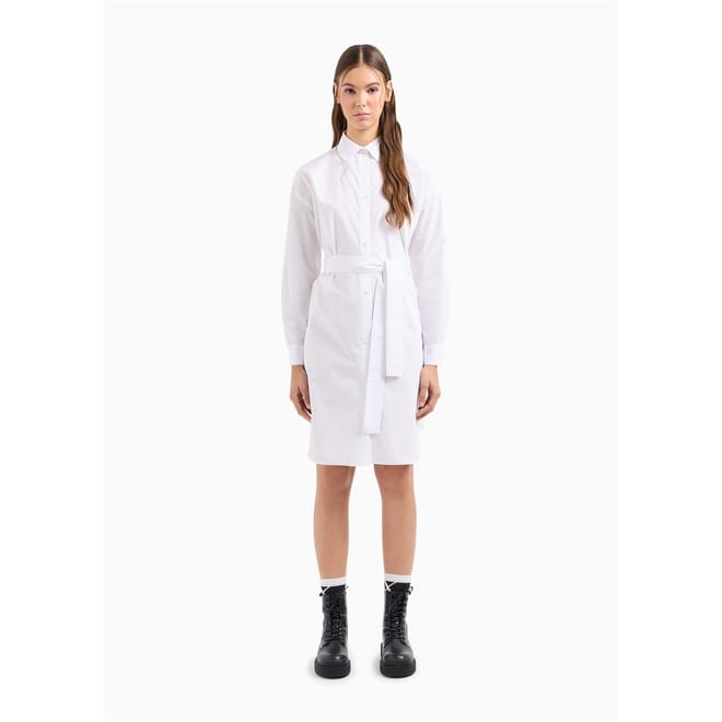 Collared Neck Knee Length Shirtdress
