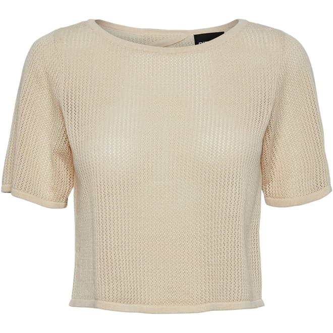 Cropped Knit Relaxed Fit T-Shirt