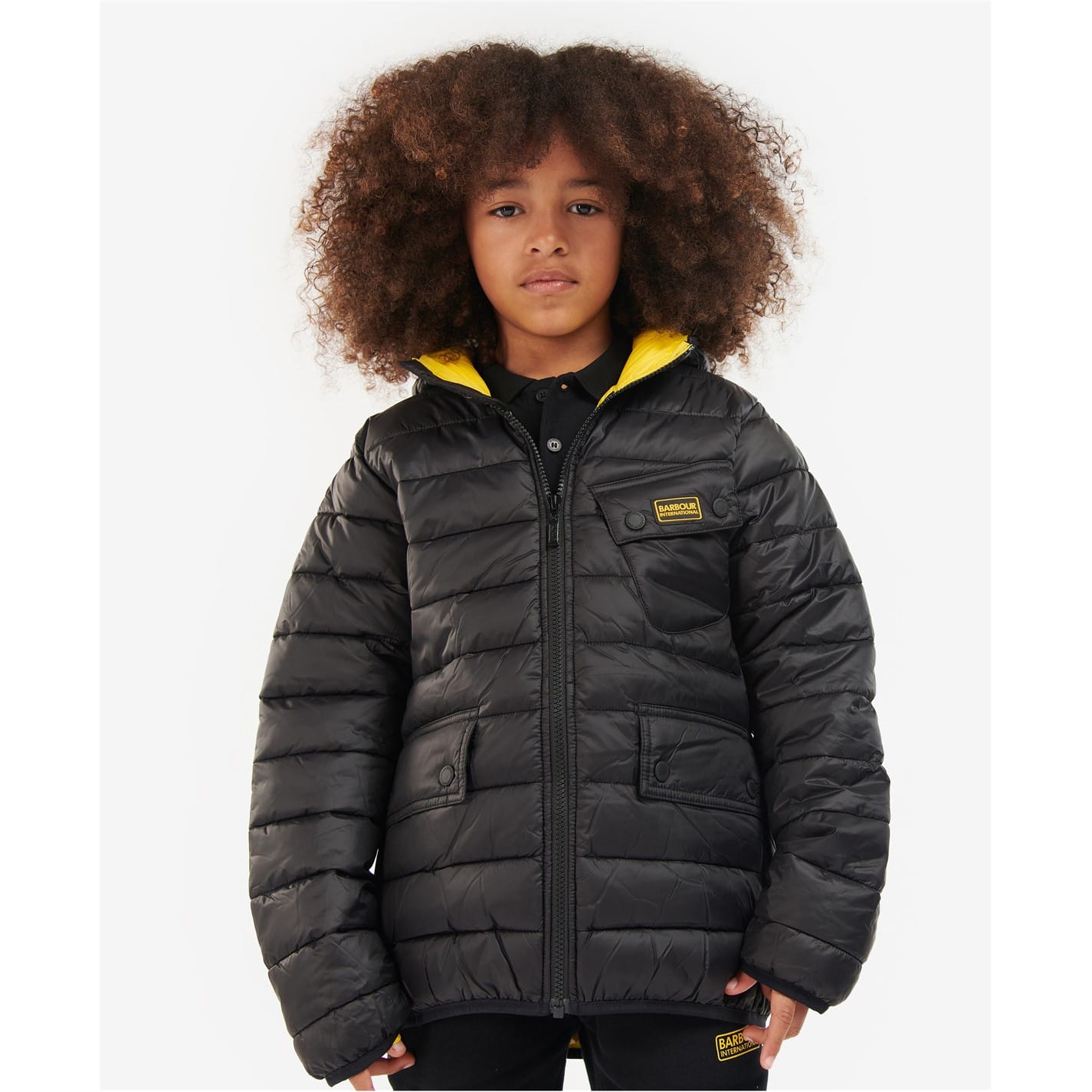 Black Barbour International Ouston Hooded Quilted Jacket Get The Label