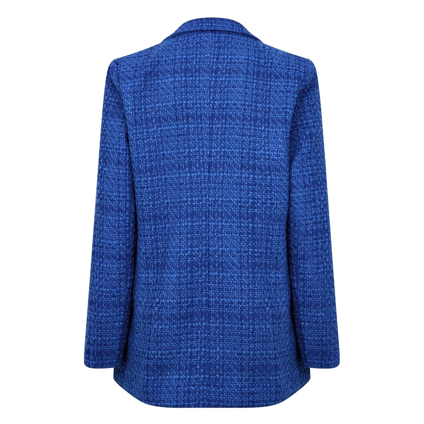 Blue French Connection Azzurra Tweed Collared Neck Blazer
