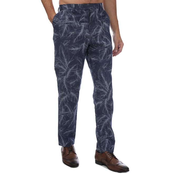 Postot Cotton Linen Printed Trousers