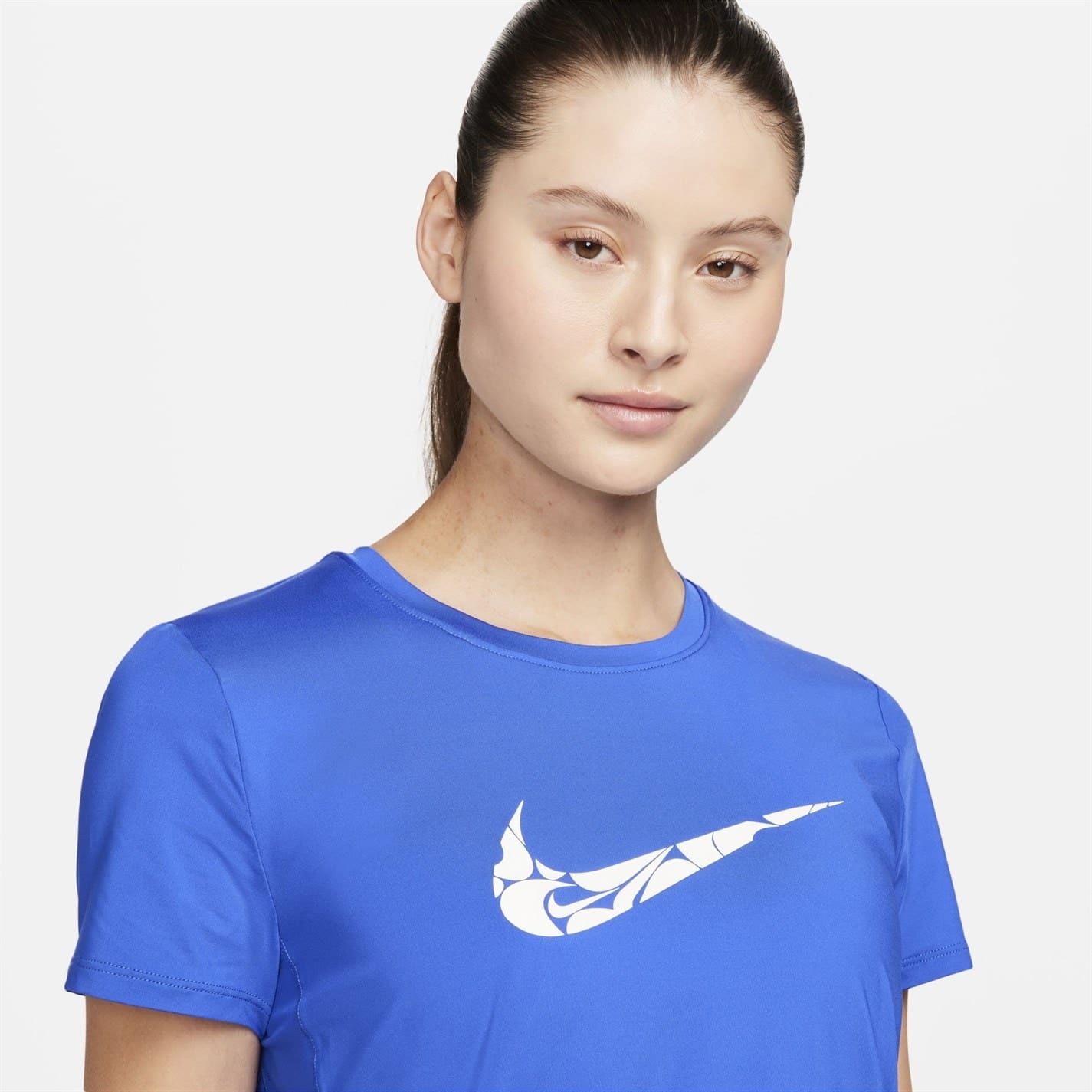 Blue Nike Womens One Swoosh Dri Fit Short Sleeve Running Top Get The Label