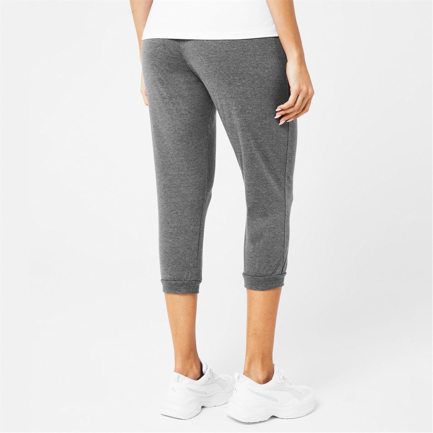 Grey LA Gear Three Quarter Interlock Jogging Pants Ladies Get The Label