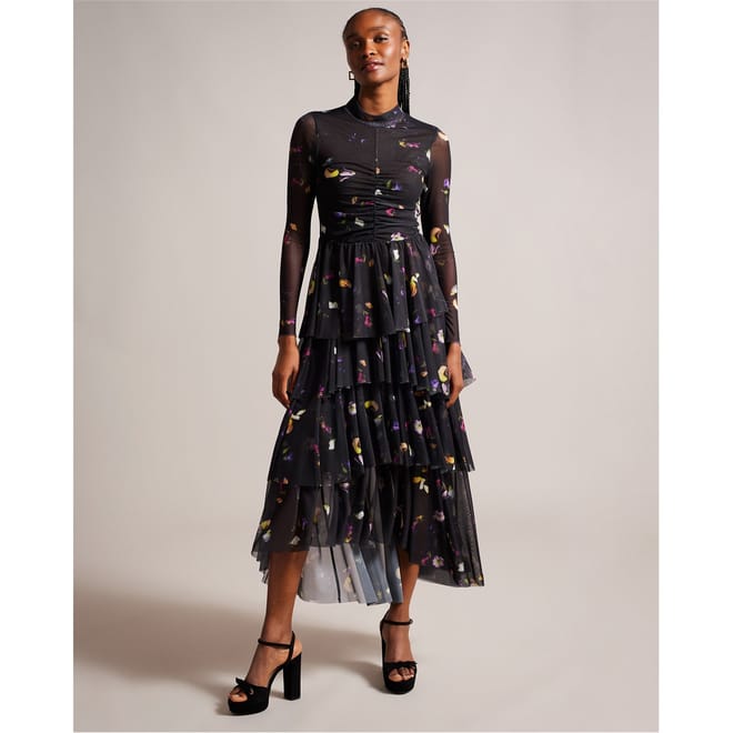 Marande High Neck Midi A-Line Dress