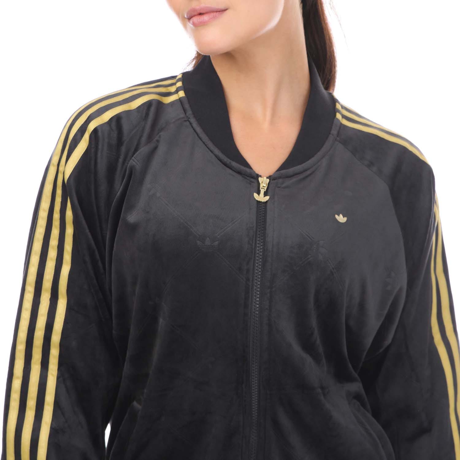 Adidas originals velvet superstar track top black best sale