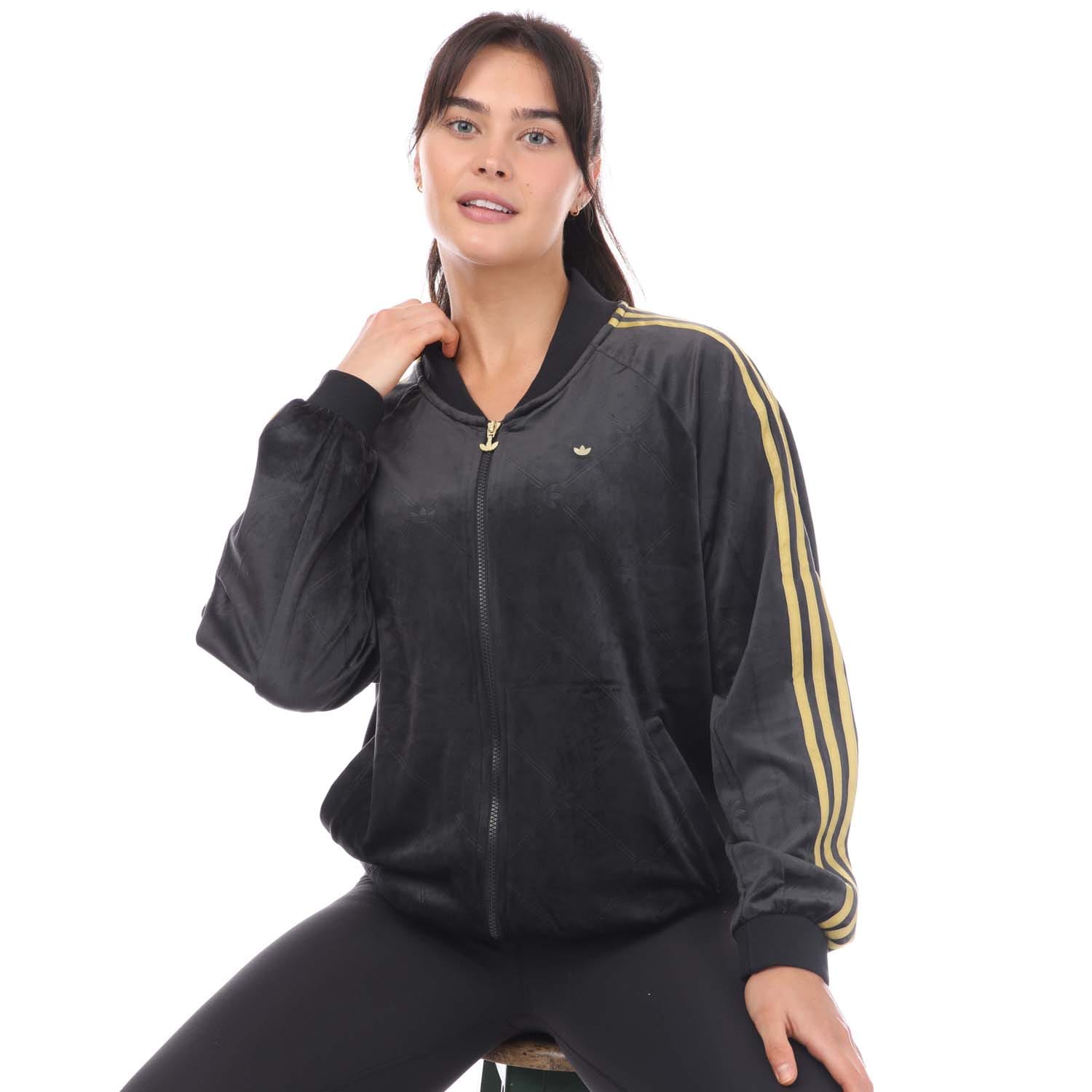 Black adidas Originals Velvet Track Top - Get The Label