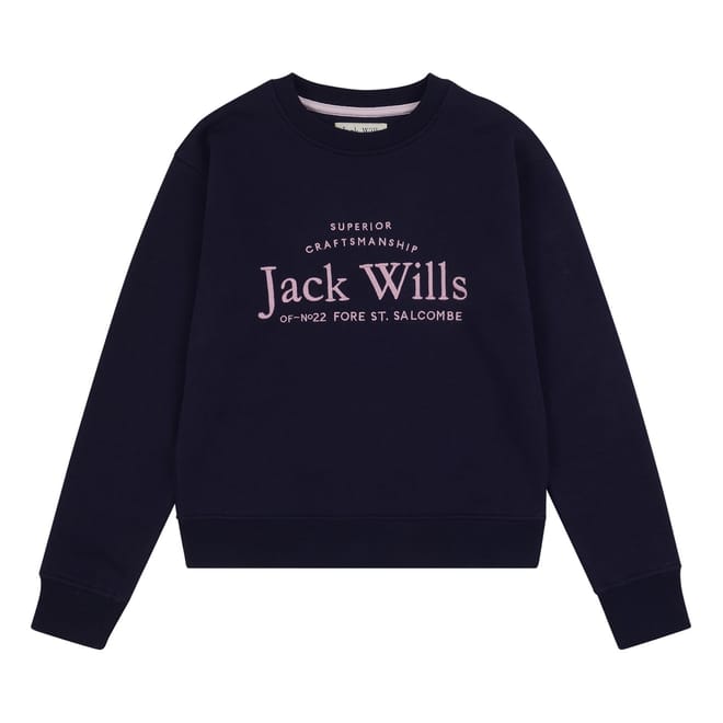 Kids Girls Script Crew Neck Sweatshirt