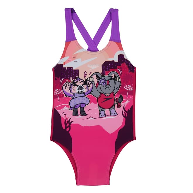 Learn To Swim Printed Crossbodyack Swimsuit Infants