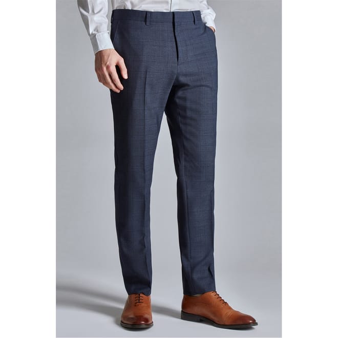 Slim Fit Check Suit Trousers