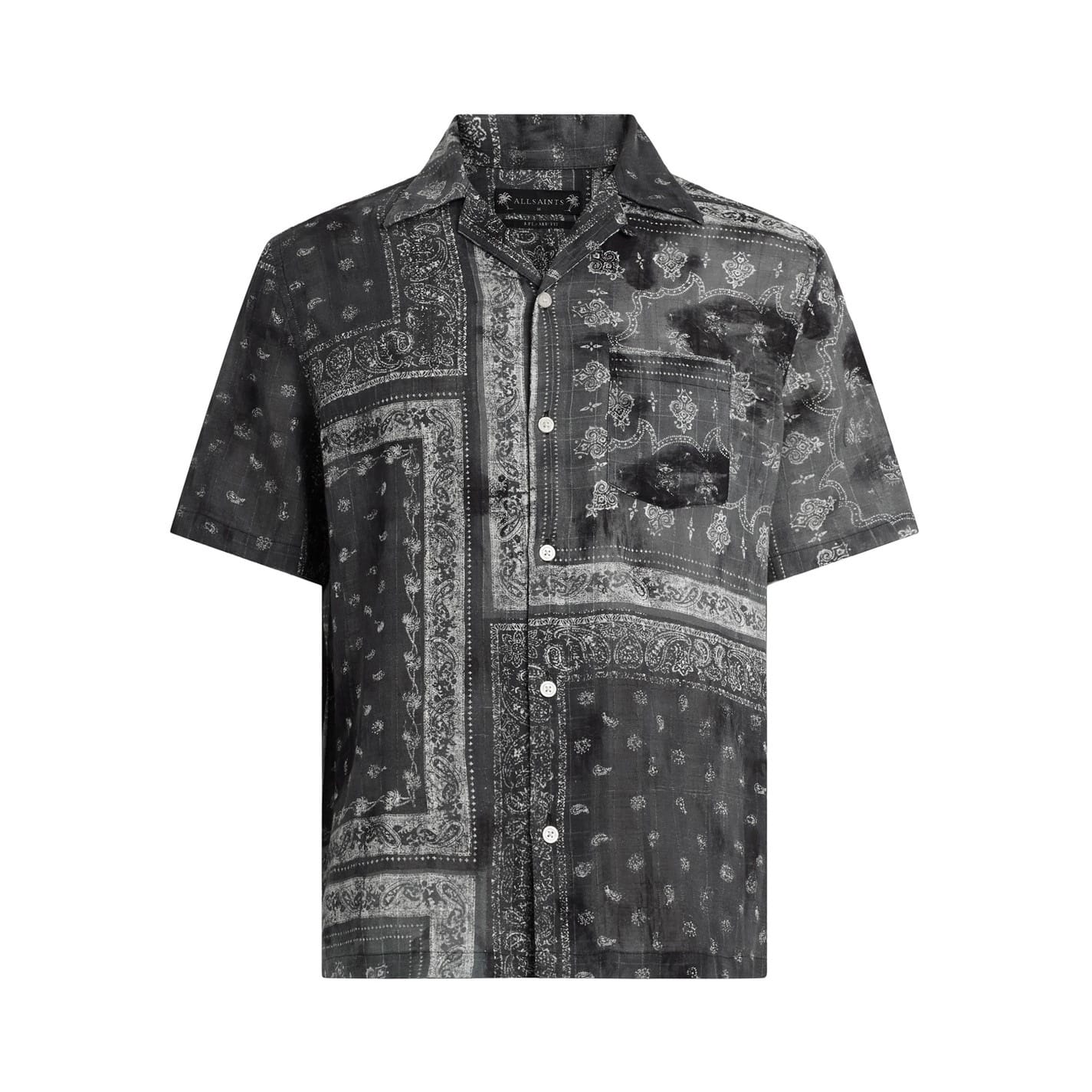 Black AllSaints Tijuana Regular Fit Short Sleeve Shirt - Get