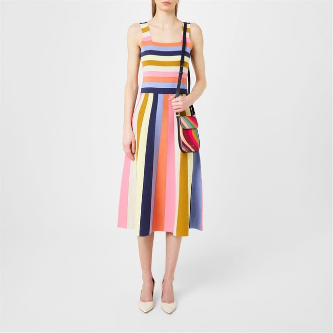 Knitted Square Neck Midi Dress