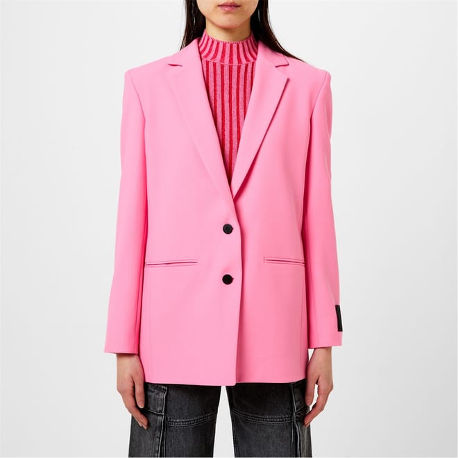 Notched Neck Regular Fit Blazer Jacket