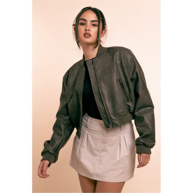 Short Bomber Relaxed Fit Jacket