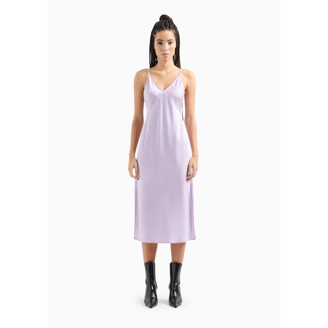 V-Neck Midi Slip Dress