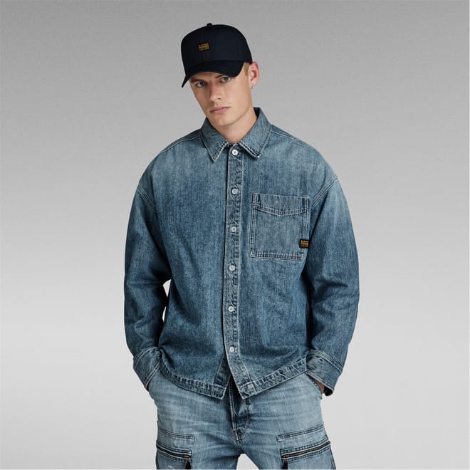 Boxy Fit Collared Neck Shirt Jacket