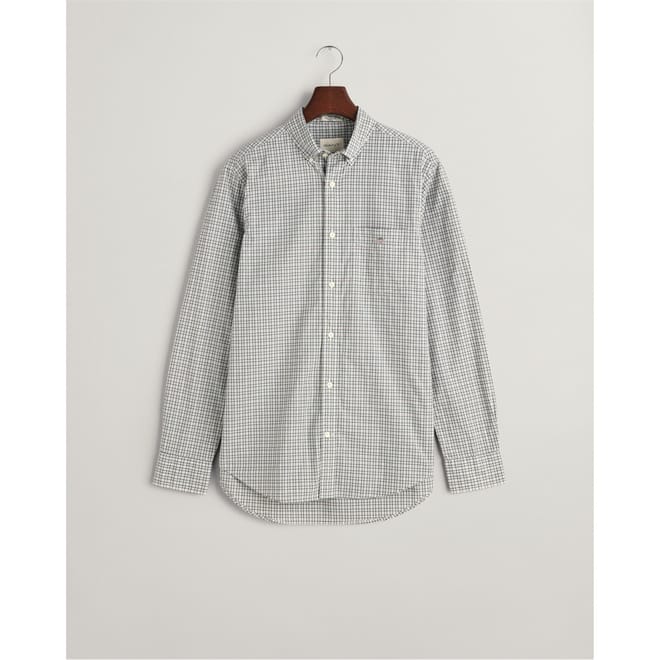 Microchck Popln Regular Fit Long Sleeve Shirt