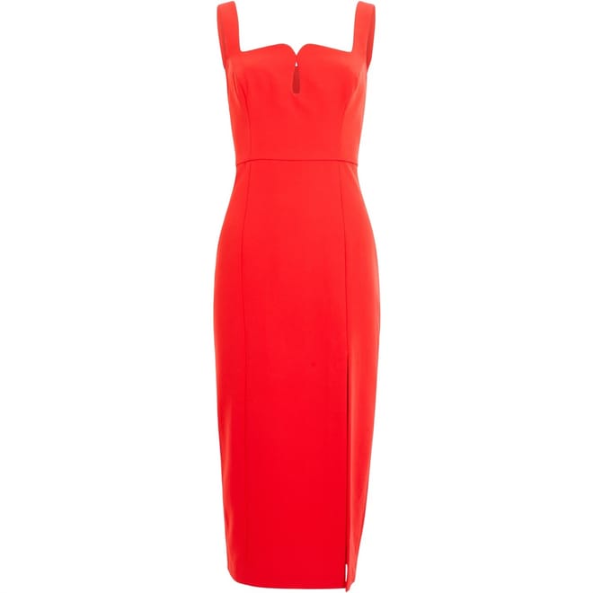 Echo Crepe Square Neck Midi Bodycon Dress